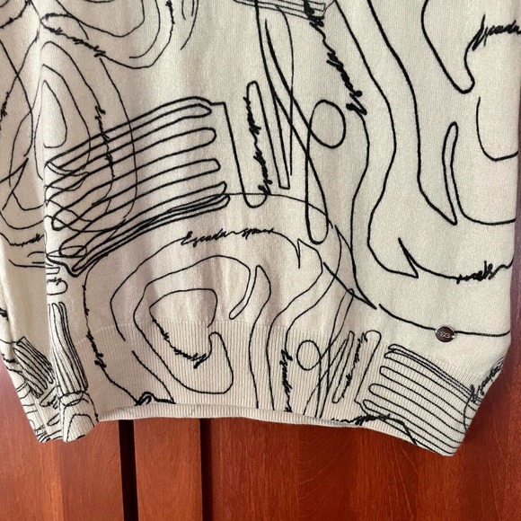 Escada Sport Sweater Sleeveless Abstract Print Wool Blend Size Small - Picture 3 of 10